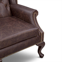 Heritage Wing Chair in Espresso Brown