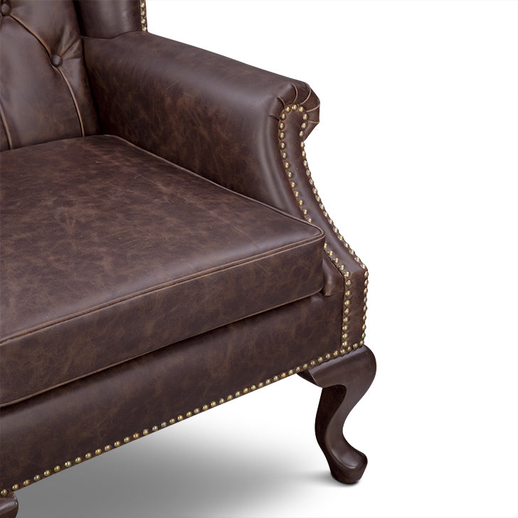 Heritage Wing Chair in Espresso Brown