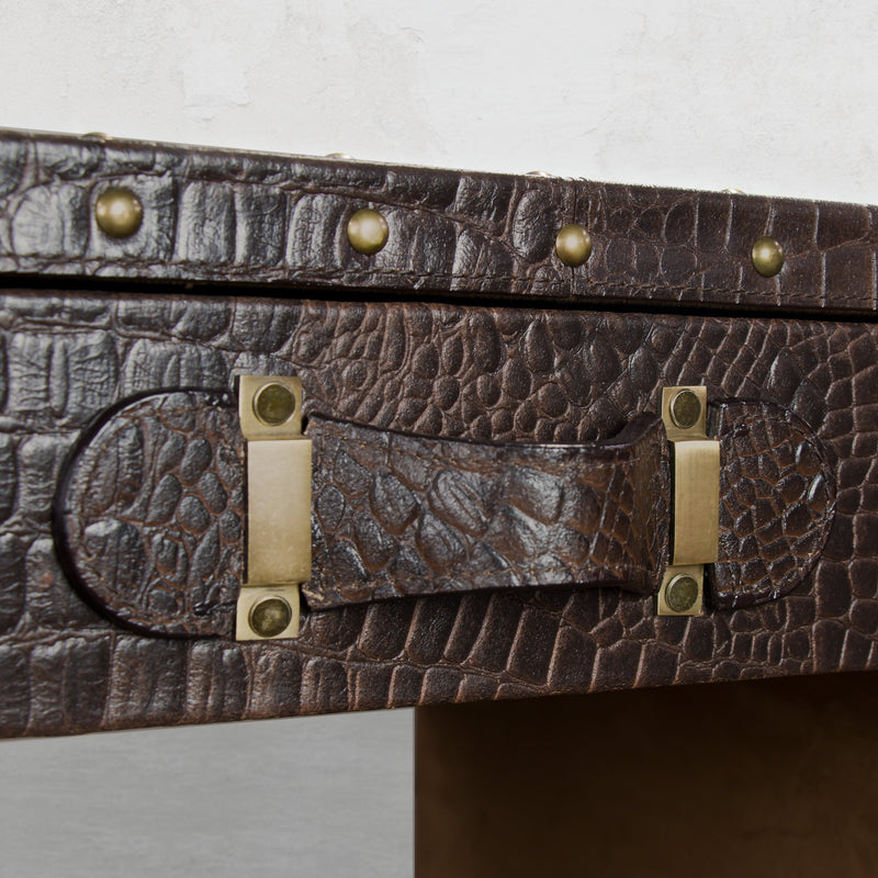 Directors Desk in Vintage Brown Leather