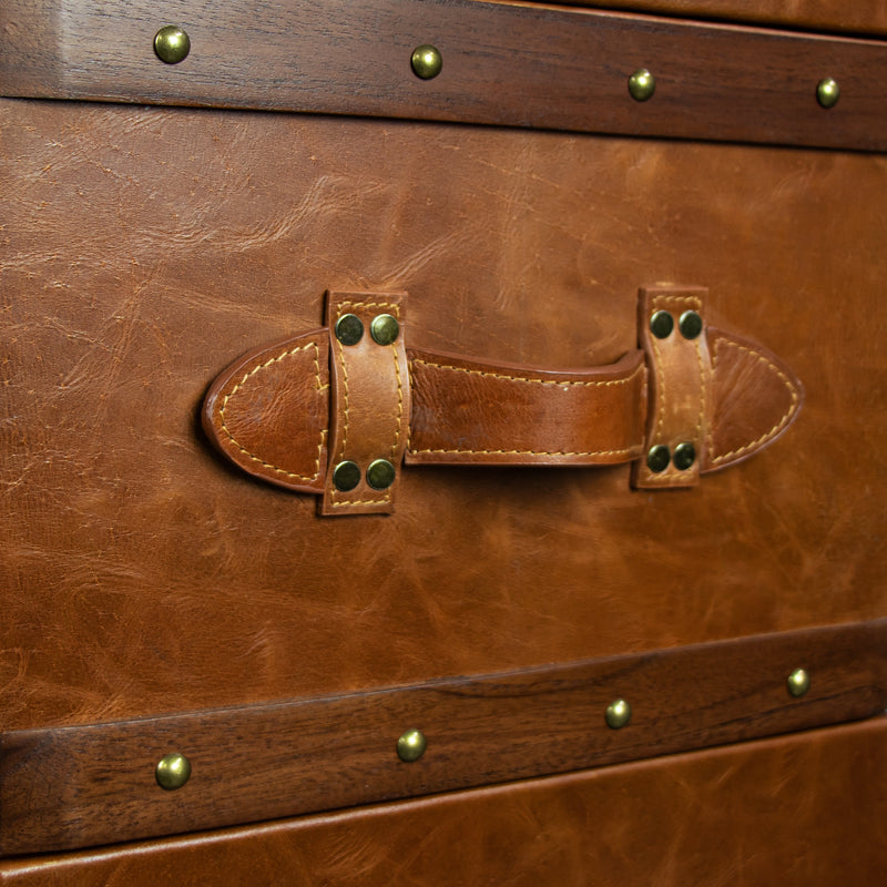 Directors Desk in Vintage Tan Leather
