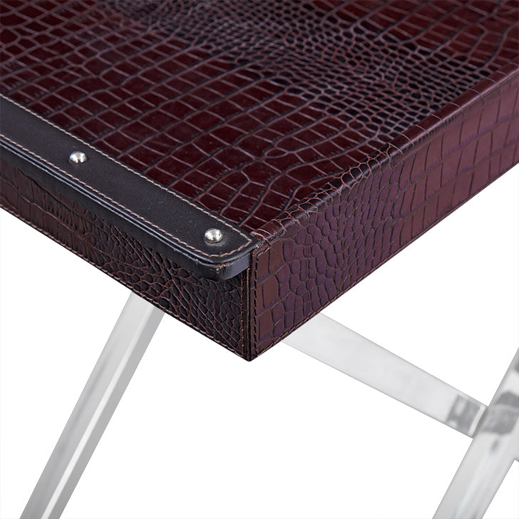 Tray On Stand in Black Leather