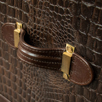 Mini Trunk Coffee Table in Espresso Brown Leather