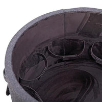 Stilettos Pouf with Charcoal Black Leather Top
