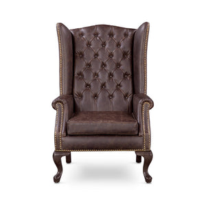 Heritage Wing Chair in Espresso Brown