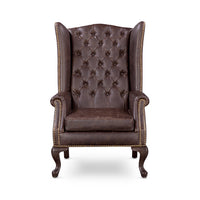 Heritage Wing Chair in Espresso Brown