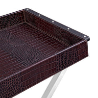 Tray On Stand in Black Leather