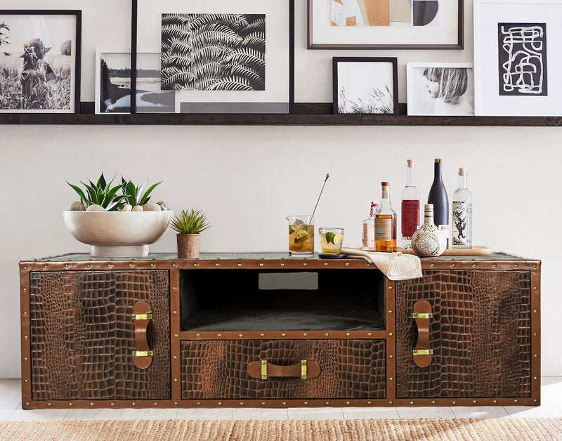 Streamer Trunk Plasma TV Console - Vintage Brown