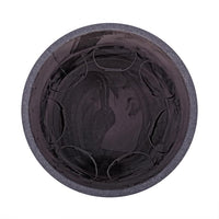 Stilettos Pouf with Charcoal Black Leather Top