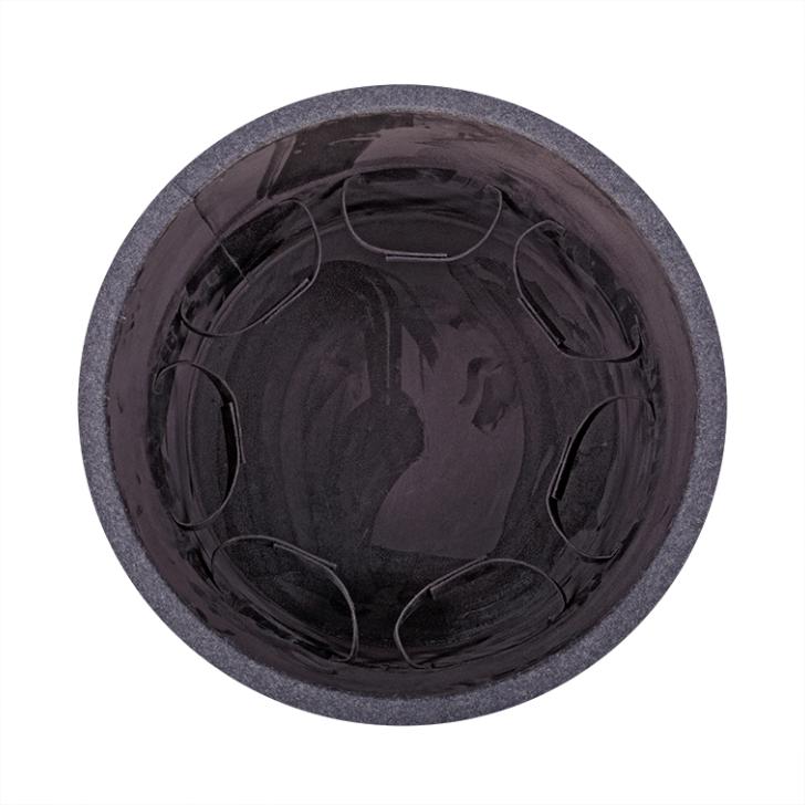 Stilettos Pouf with Charcoal Black Leather Top