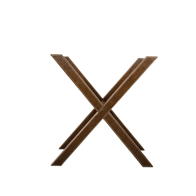 Tray On Stand in Brown Leather