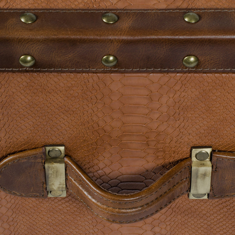 Leather Vintage Trunk Coffee Table - Tan