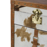 Hair-on Leather Bed Side Table