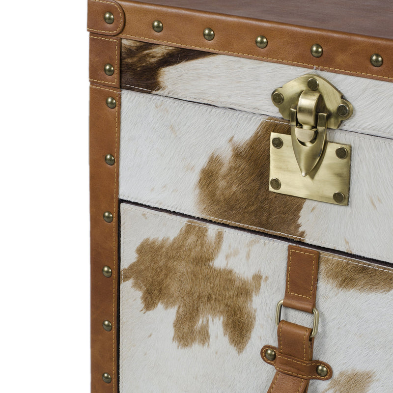 Hair-on Leather Bed Side Table