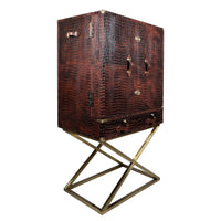 Heritage Trunk Bar on Stand - Vintage Brown Tan