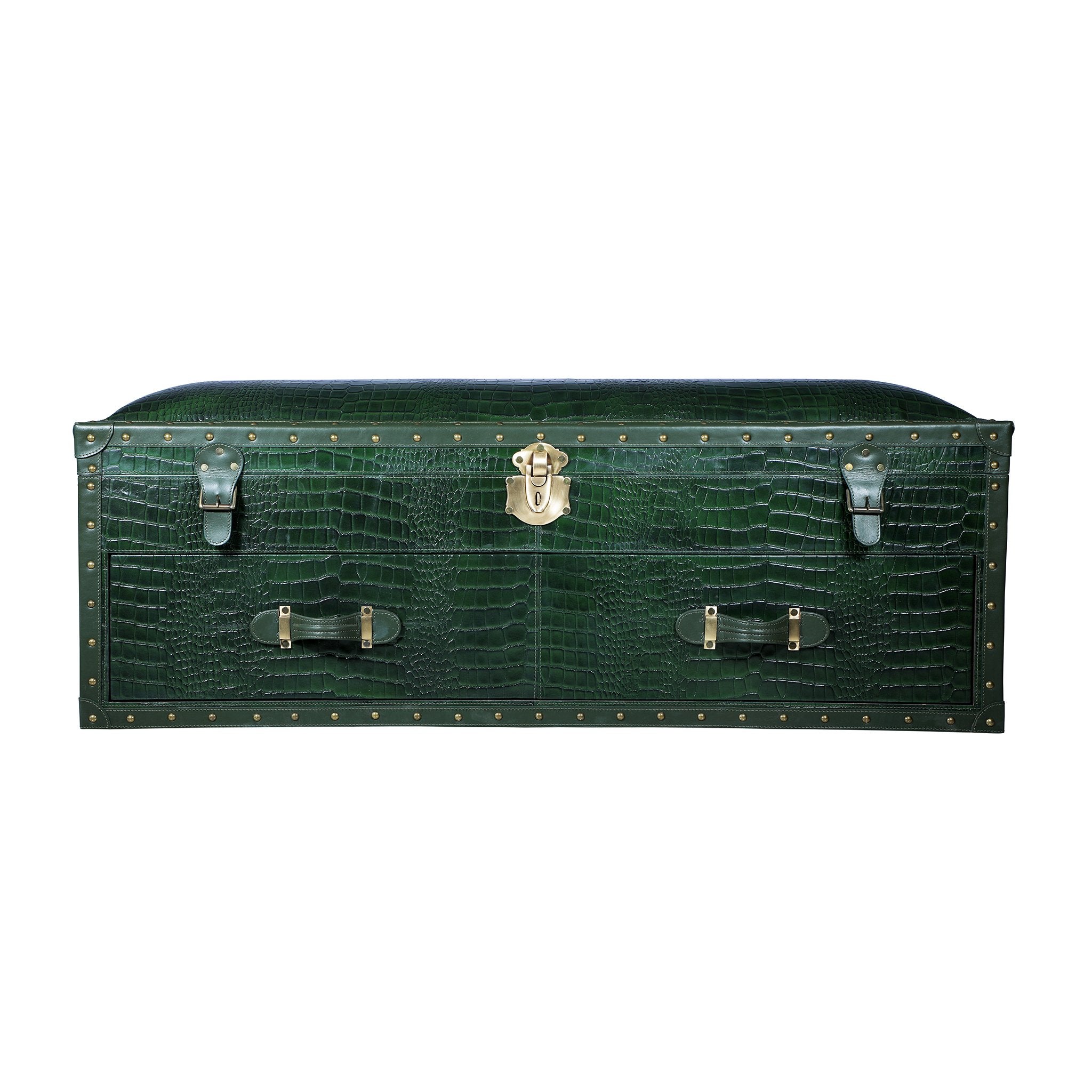 Long Seating and Storage Trunk - Bottle Green