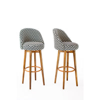 Chevron Bar Stool with Curved Back