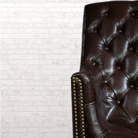 Churchill Leather Reading Chair with Foot Stool