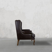 Directors Wing Chair in Espresso Brown