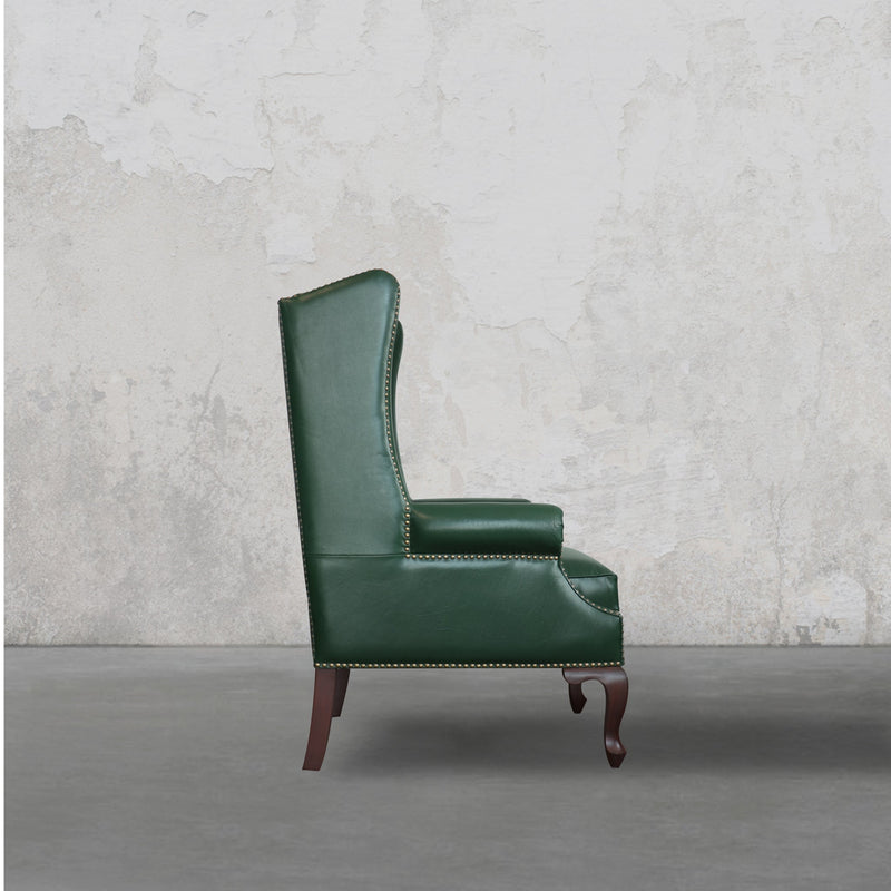 Heritage Wing Chair in Bottle Green