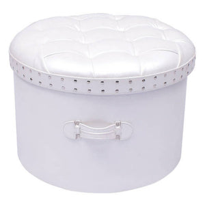 Ivory Round Pouffe