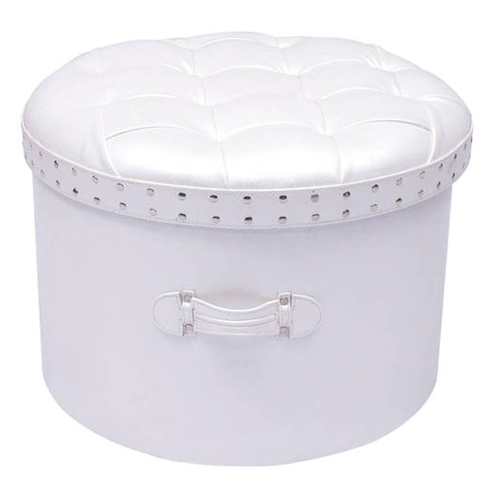Ivory Round Pouffe