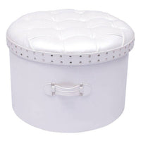 Ivory Round Pouffe