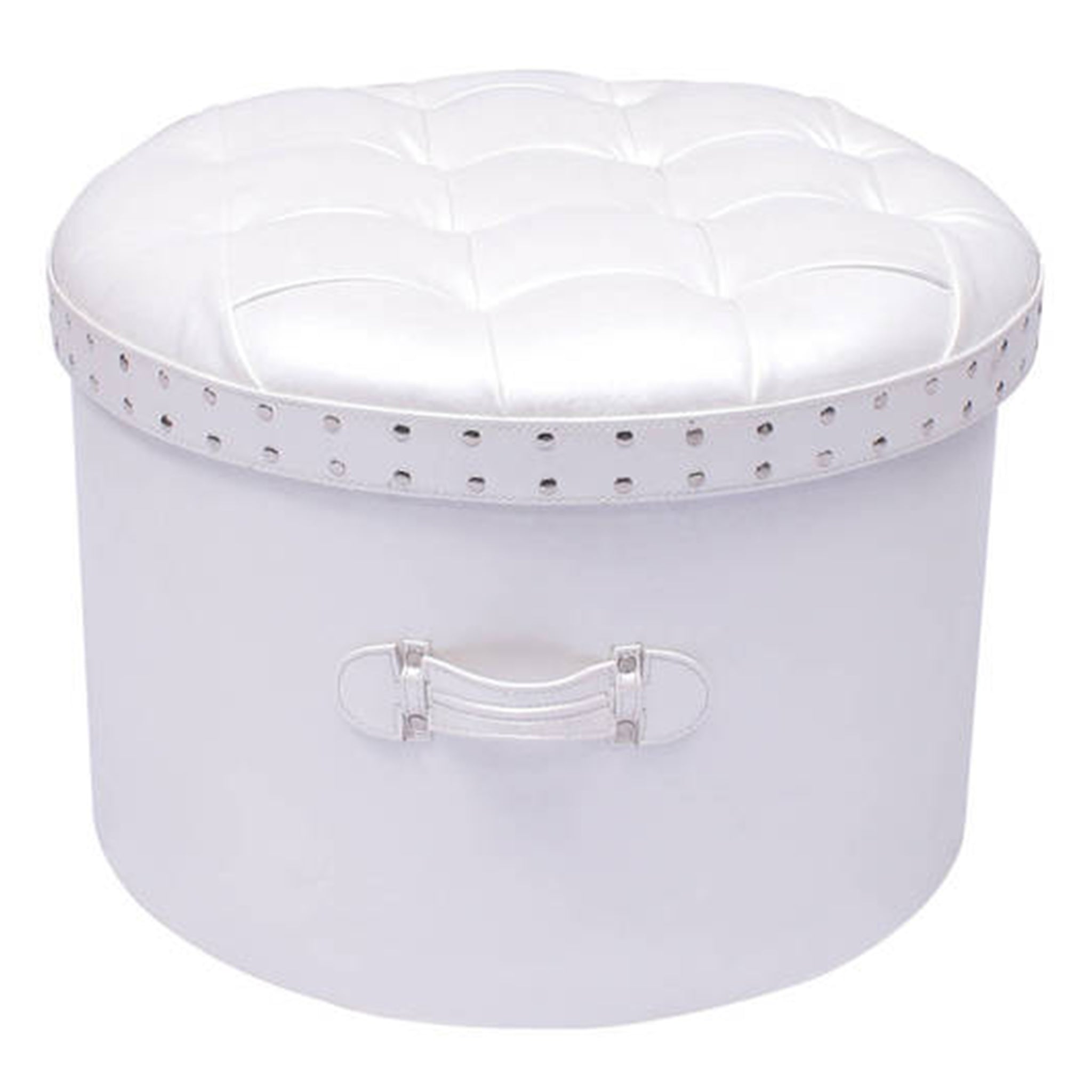 Ivory Round Pouffe