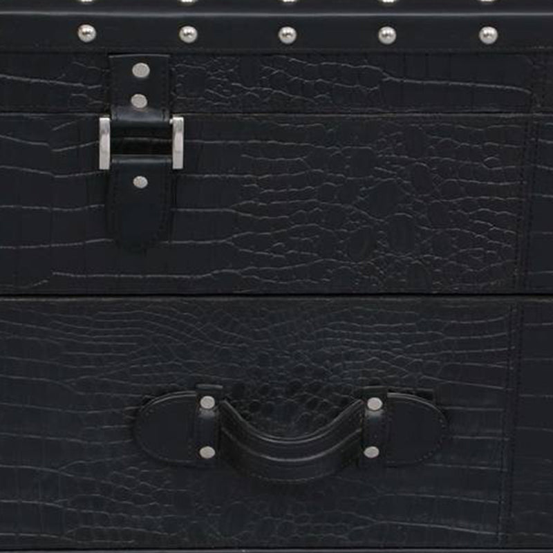 Long Seating and Storage Trunk - Black