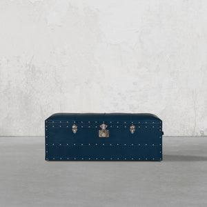 Long Seating and Storage Trunk - Vintage Blue