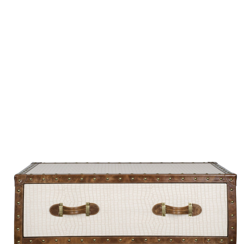 Vintage Trunk Chest of Drawers - Cream
