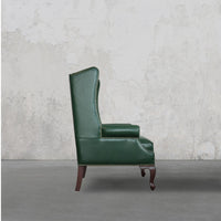 Heritage Wing Chair- Bottle Green