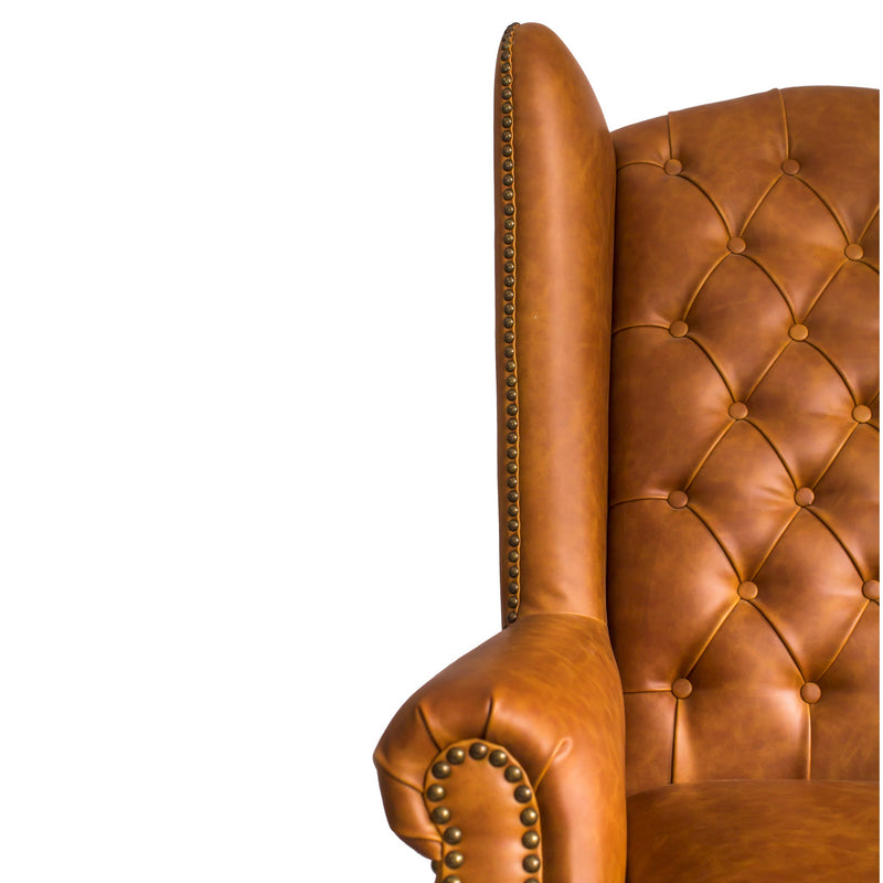 Heritage Wing Chair in Tangerine