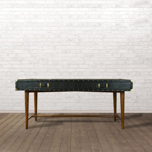 The Edwardian Study Desk in Black Leather