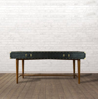 The Edwardian Study Desk in Black Leather