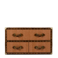 Leather Vintage Trunk Coffee Table - Tan