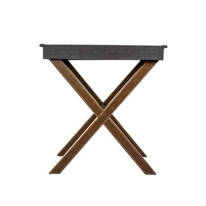 Tray On Stand in Brown Leather