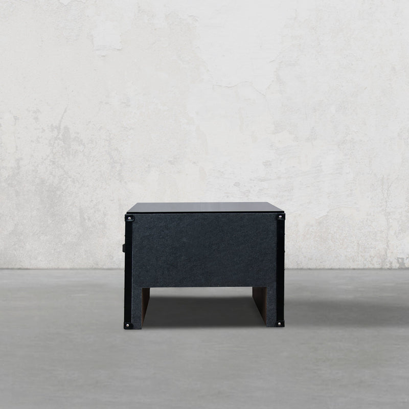 Black & White Hair-on Bed Side Table