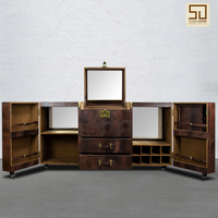 Manhattan Potable Bar Console - Espresso Brown