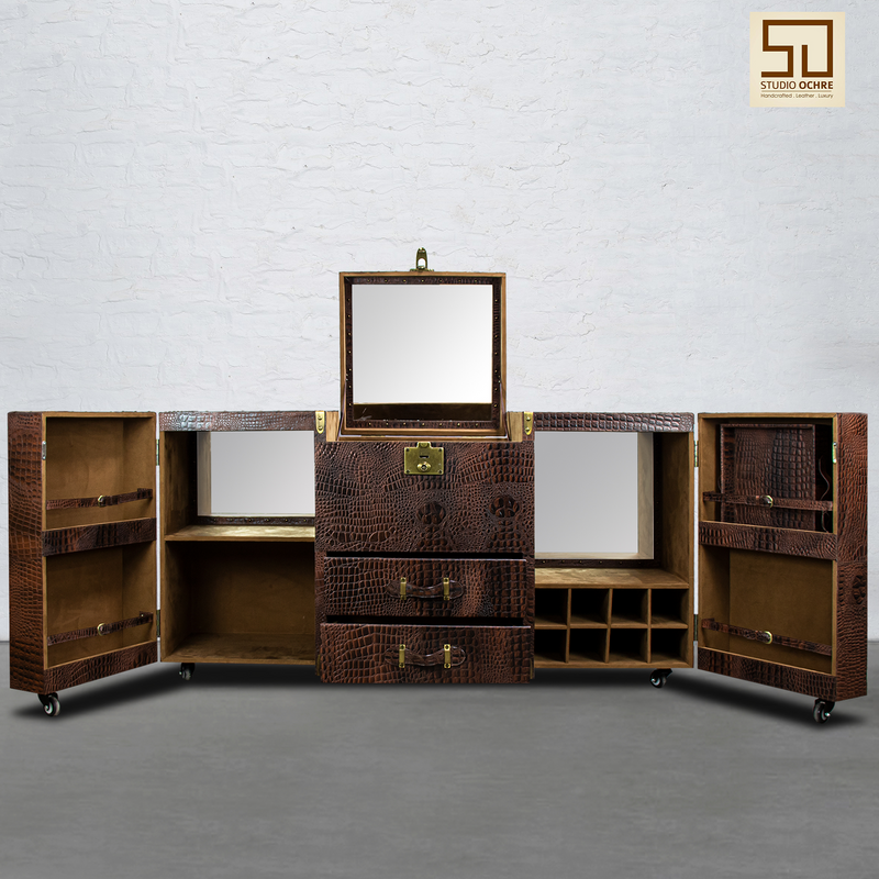 Manhattan Potable Bar Console - Espresso Brown