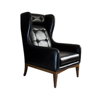 Manhattan High Back Wing Chair - Black