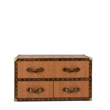 Load image into Gallery viewer, Leather Vintage Trunk Coffee Table - Tan
