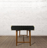 The Edwardian Study Desk in Black Leather