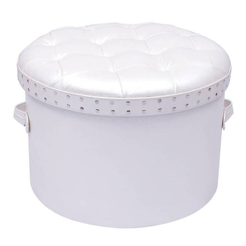 Ivory Round Pouffe