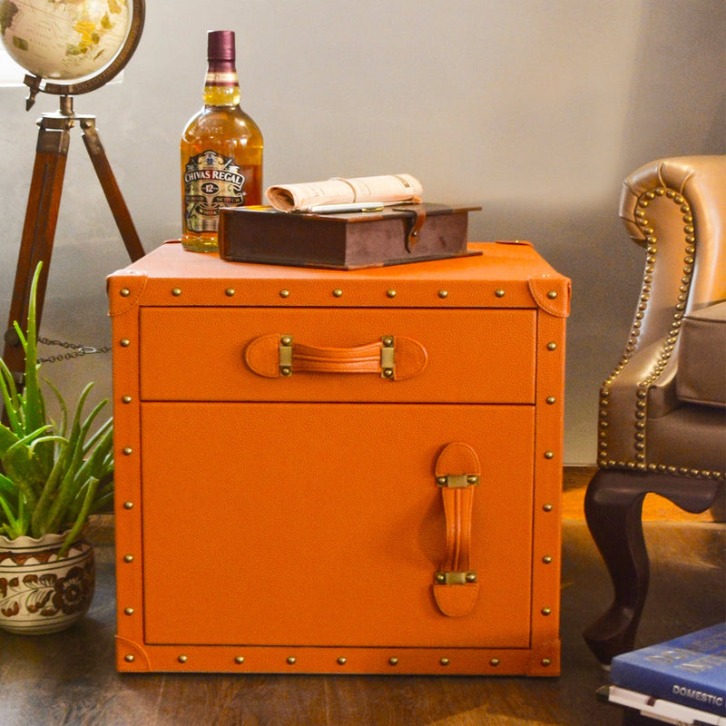 Bed Side Table - Tangerine