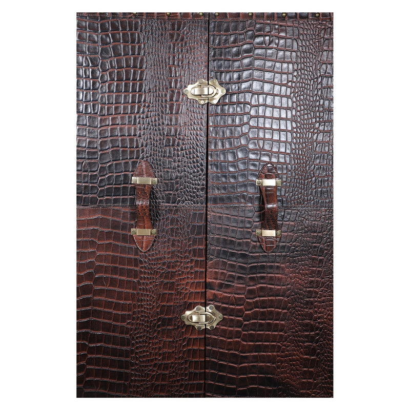 Heritage Trunk Bar on Stand - Vintage Brown Tan