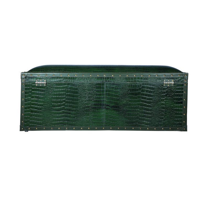Long Seating and Storage Trunk - Bottle Green