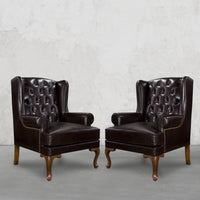 Directors Wing Chair in Espresso Brown