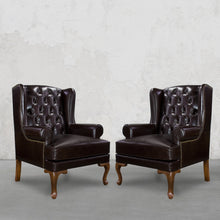 Load image into Gallery viewer, Directors Wing Chair in Espresso Brown
