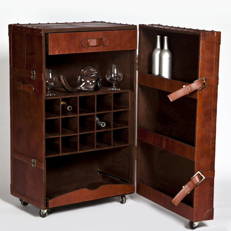 Single Door Trunk Bar - Vintage Brown