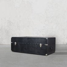 Load image into Gallery viewer, Vintage Trunk Coffee Table in Black Leather
